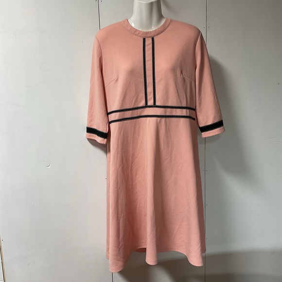 Homeyee Dresses & Skirts - Elegant Pink Dress with Black Accents size 12 It has some small spots,